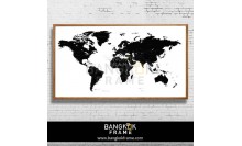 แผนที่-กรอบแผนที่โลก-สีขาวดำคลาสสิก มีเฉพาะที่Bangkok Frame