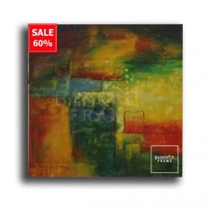 ภาพเขียนสีน้ำมัน แนวAbstract วาดด้วยมือ ขนาดภาพ 29.5x29.5 นิ้ว