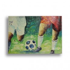 ภาพวาดสีน้ำมัน Playing Football ขนาดภาพ 25x37 นิ้ว