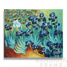 ภาพวาดสีน้ำมันรูปสไตล์แวนโก๊ะ  "Irises"  ขนาดภาพ 20x24 นิ้ว