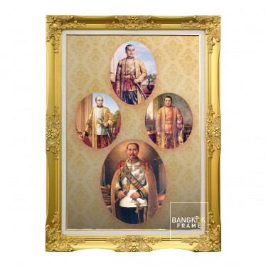 ภาพในหลวง 4 รัชกาล ร.1,ร.2, ร.3, ร.5 พร้อมเคลือบฟิล์มในกรอบหลุยส์พลาสติก ขนาดรูป 12x18 นิ้ว