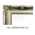 กรอบหลุยส์อลังการ-กระจกเงาเจียปลี-สีระเบิดเทา รหัสJJBPGRAY-581-102 หน้าไม้กว้าง 6 นิ้ว ขนาดกระจก 16x20 นิ้ว