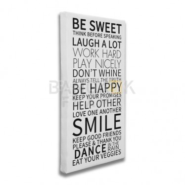 ฺBe Sweet Rule-พิมพ์แคนวาสขึงกรอบไม้ ฺBe Sweet Rule-พิมพ์แคนวาสขึงกรอบไม้