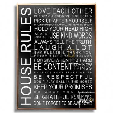 กรอบรูปอลูมิเนียมสีพิ้งค์โกล-เฮ้าส์รูล