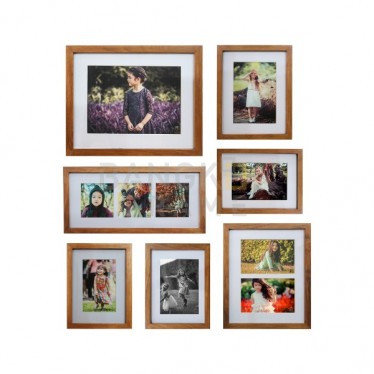 กรอบไม้สักชุด 7 ชิ้น - แขวนผนัง-ตั้งโต๊ะ