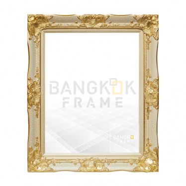 กรอบหลุยส์-กรอบหลุยส์สีแตก-หลุยส์สำเร็จรูปไม้จริง-สีIVORY-ครีมระเบิด-3 นิ้ว (8 ดอก)-โครงเปล่า