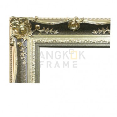 กรอบหลุย์ไม้จริง-สีระเบิดเทา หน้าไม้กว้าง 6 นิ้ว 