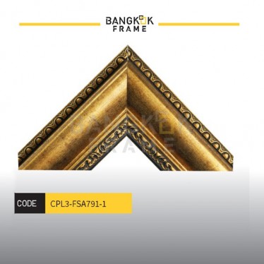 กรอบรูปไม้พลาสติกสีทอง ขนาด 3 นิ้ว