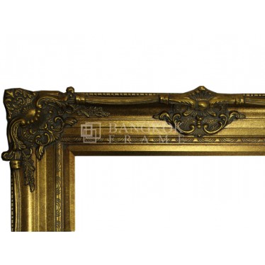 กรอบหลุยส์ไม้จริง สีทองลงน้ำมัน ขนาด 5 นิ้ว