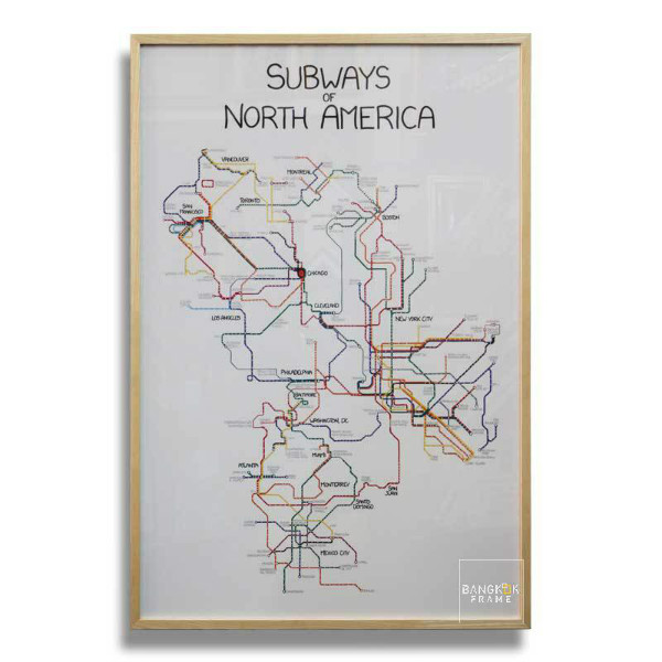 Map-Map in frame-Subways of North America